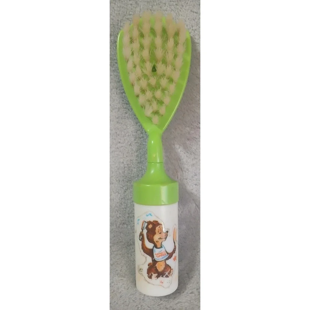 Vintage Tommee Tippee‎ Baby Musical Hair Brush Bear Graphic Hong Kong 7.5